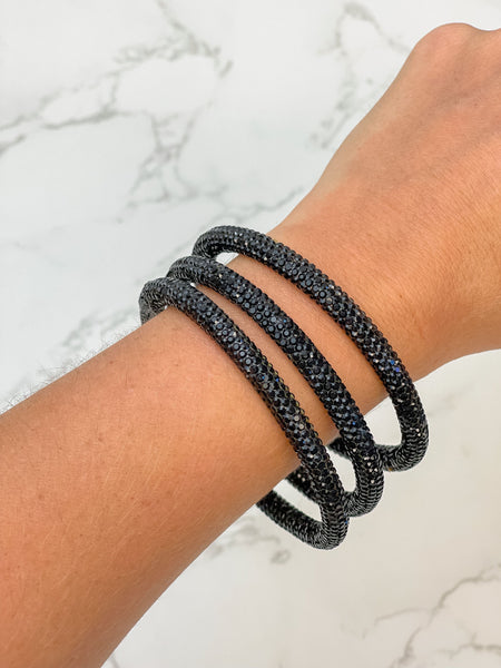 Pave Rhinestone Bangle Sets