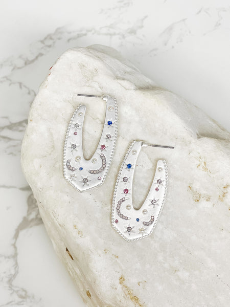 Pave Night Sky Hoop Earrings