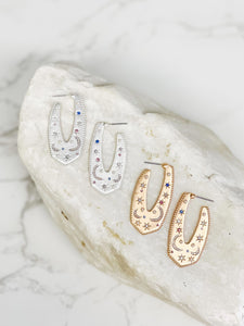 Pave Night Sky Hoop Earrings