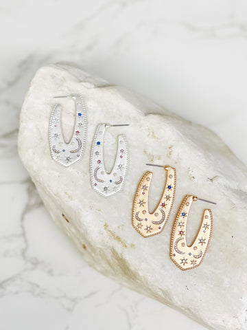 Pave Night Sky Hoop Earrings