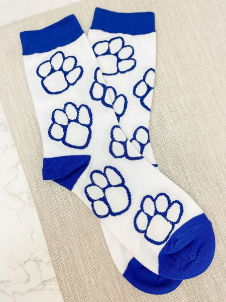 Game Day Paw Print Crew Socks