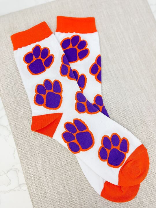 Game Day Paw Print Crew Socks