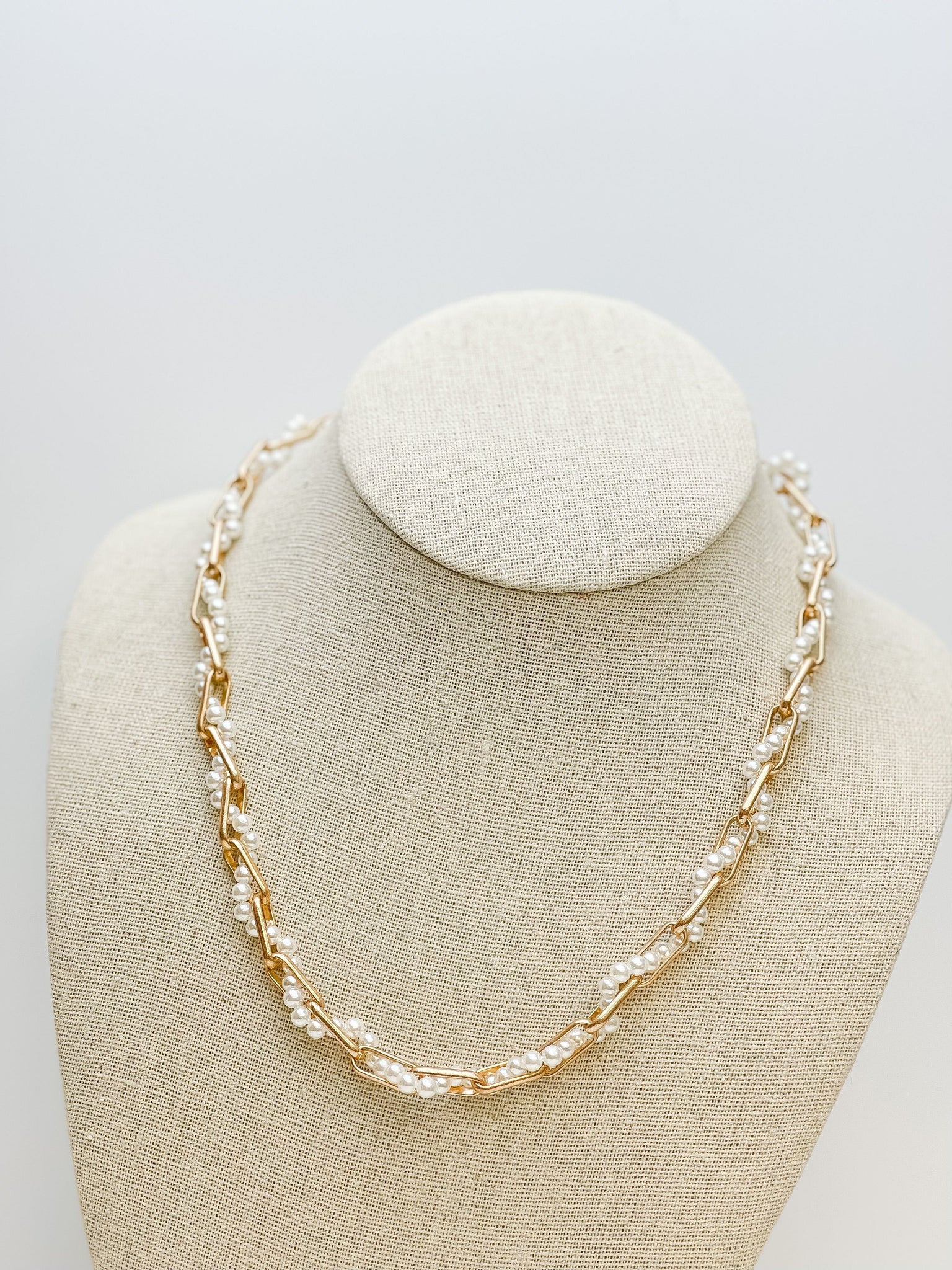 Pearl & Paperclip Chain Necklaces