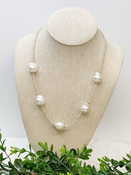 Freshwater Pearl Station Necklaces