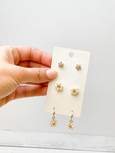 Flower Trio Earring Set
