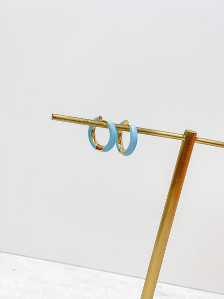 Petite Enamel Hoop Earrings