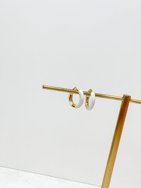 Petite Enamel Hoop Earrings