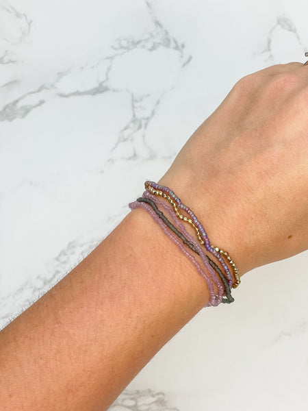 Petite Glass Bead Stretch Bracelet Sets