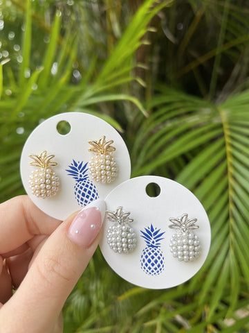 Pineapple Pearl Pop Stud Earrings