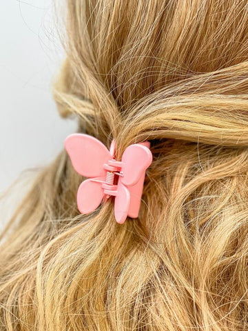 Pink Butterfly Claw Clip