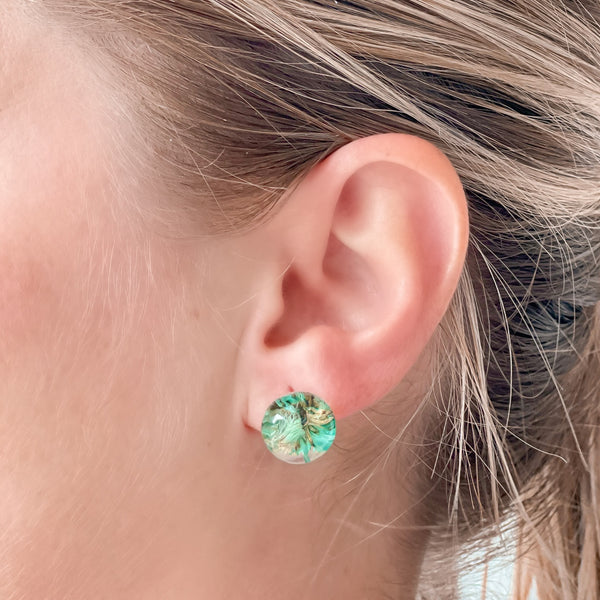 Pressed Flower Acrylic Stud Earrings