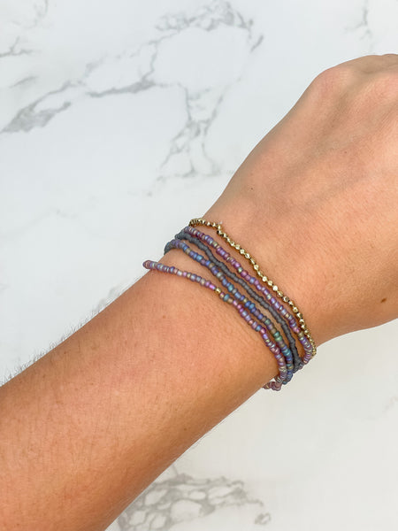 Petite Glass Bead Stretch Bracelet Sets
