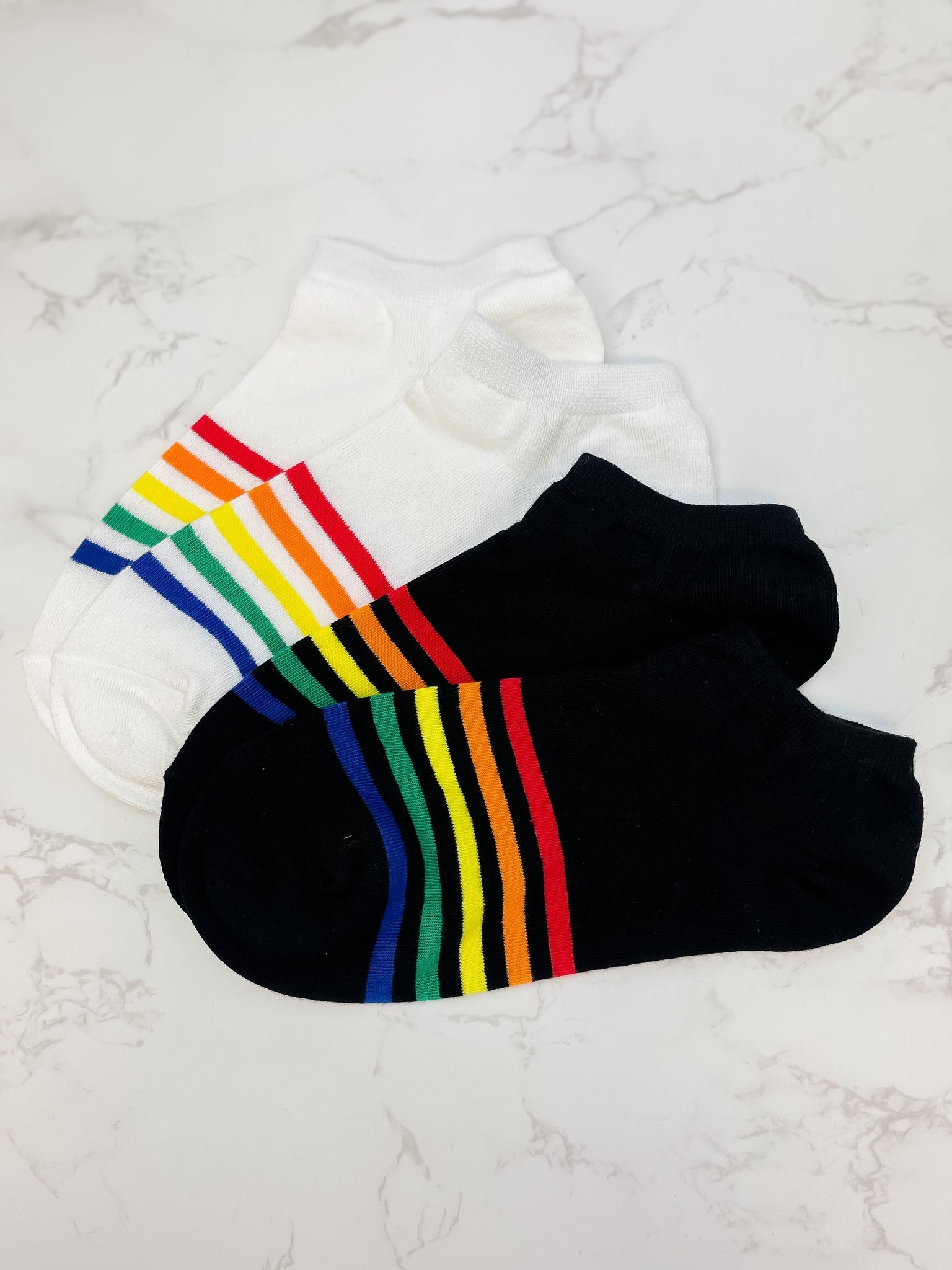 No Show Rainbow Striped Socks