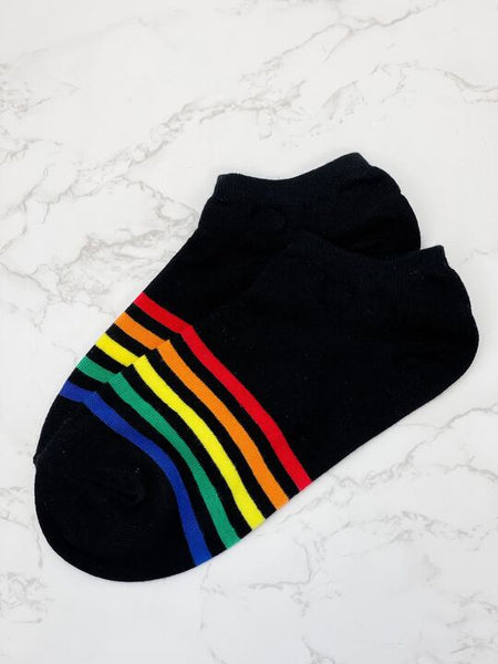 No Show Rainbow Striped Socks