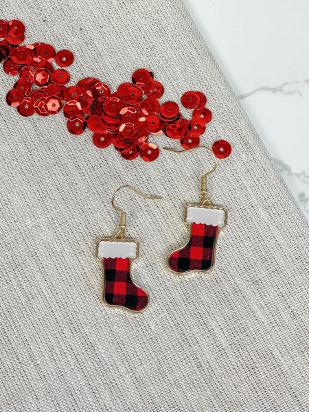 Printed Stocking Dangle Earrings