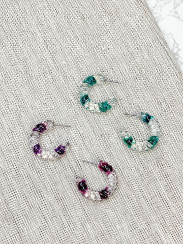 Petite Dried Flower Hoop Earrings