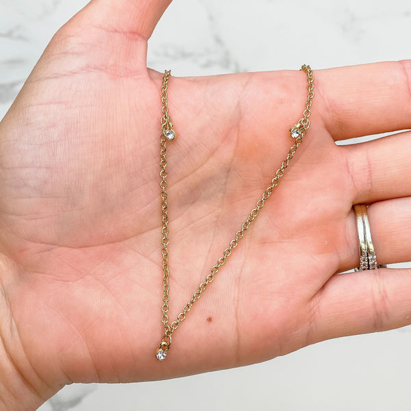 Rhinestone Dangle Charm Necklaces