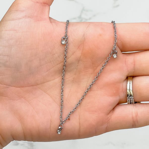 Rhinestone Dangle Charm Necklaces
