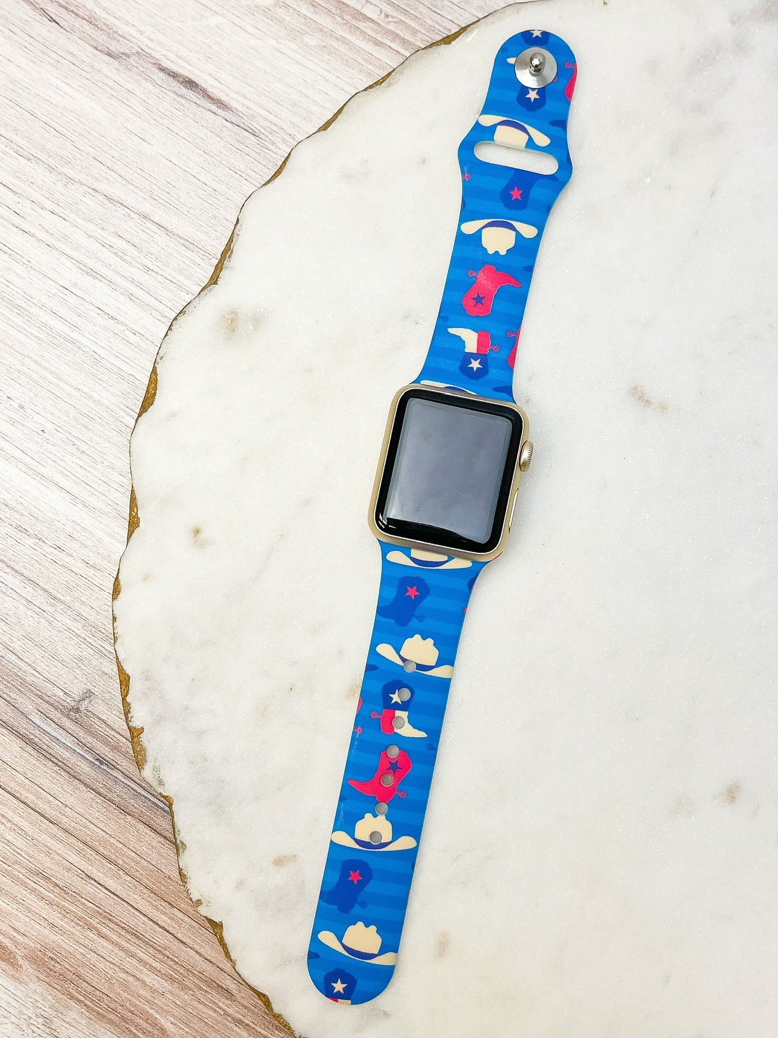 Western Printed Silicone Smart Watch Band - S/M
