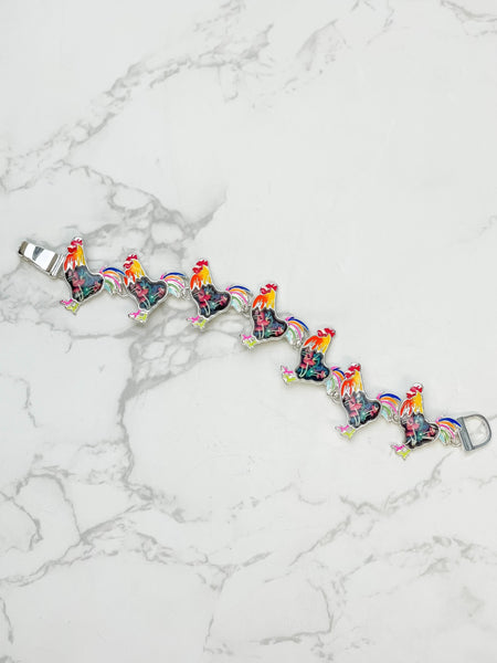 Rooster Printed Magnetic Bracelet