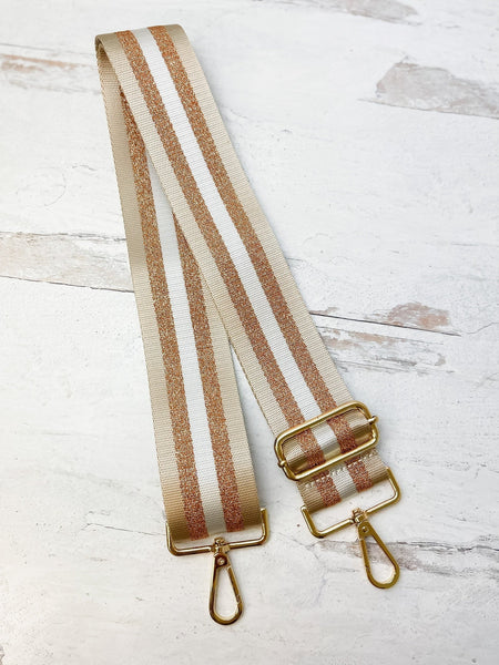 Rose Gold Stripe Crossbody Straps