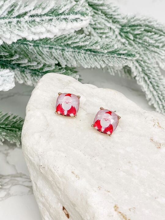 Santa Claus Printed Stud Earrings
