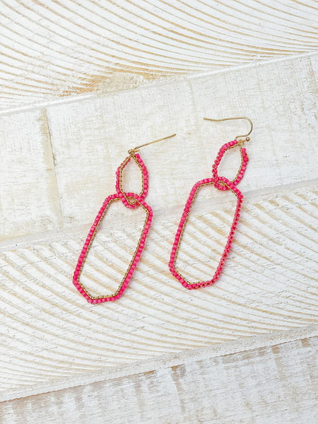 Seed Bead Link Drop Earrings