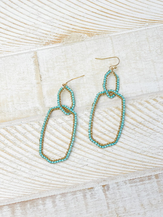 Seed Bead Link Drop Earrings