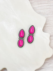 Semi Precious Stone Drop Earrings