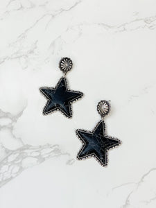 Semi Precious Star Statement Earrings