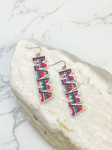 'MAMA' Serape Printed Dangle Earrings