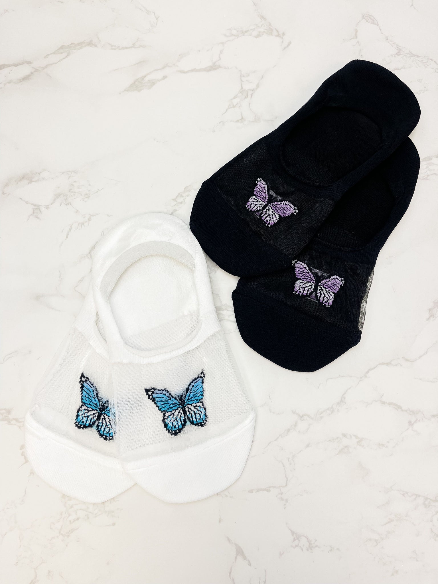 No Show Butterfly Socks