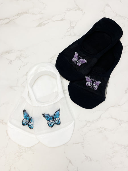 No Show Butterfly Socks