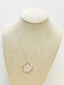 Silver Abalone Seashell Pendant Necklace