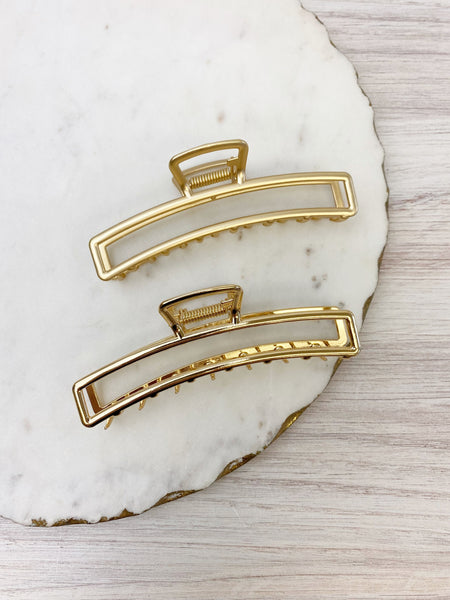 Metal Rectangle Open Claw Hair Clips