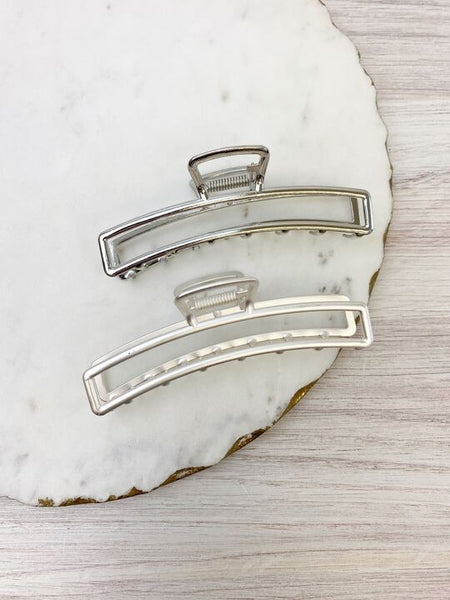 Metal Rectangle Open Claw Hair Clips