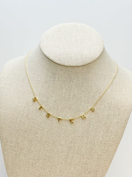 'Sisters' Sentiment Station Necklace - Gold