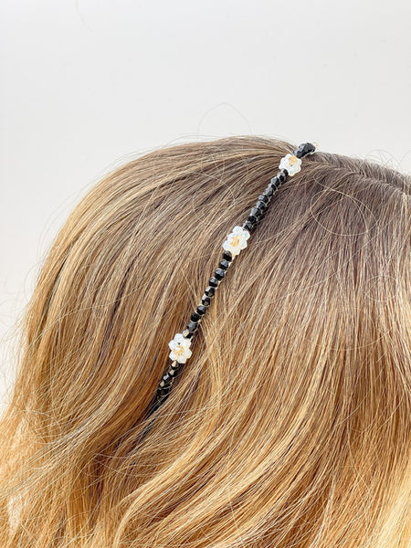 Skinny Flower Beaded Headbands