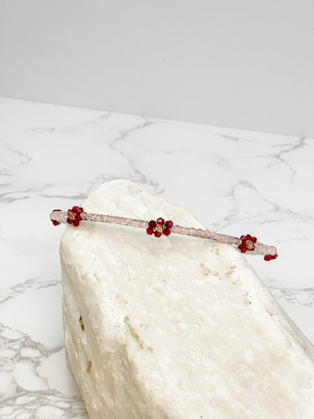 Skinny Flower Beaded Headbands
