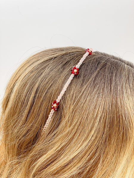 Skinny Flower Beaded Headbands