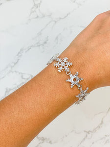 Rhinestone Snowflake Magnetic Bracelet