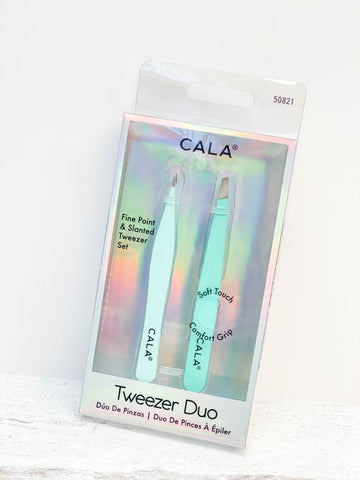 Soft Touch Duo Tweezer Set - Mint