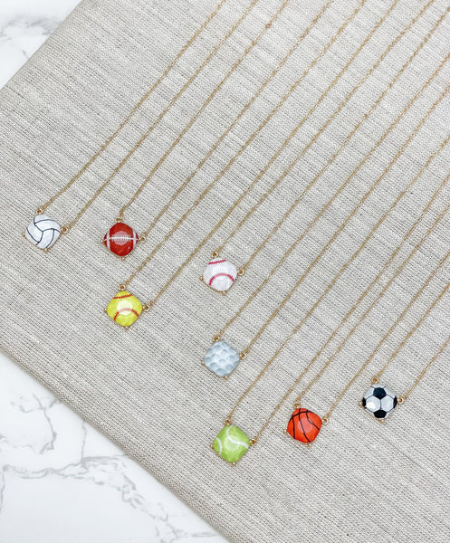 Printed Sports Pendant Necklaces