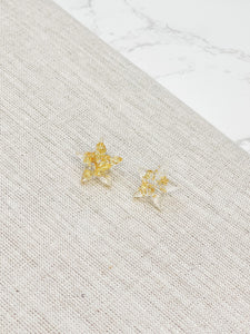 Gold Fleck Star Acrylic Stud Earrings