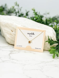 Cubic Zirconia Star Dangle Pendant Necklace