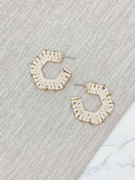Studded Suede Hoop Earrings