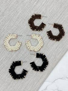 Studded Suede Hoop Earrings