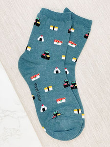 Sushi Printed Crew Socks