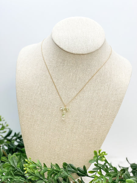 Flower Initial Pendant Necklaces