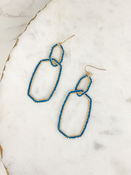 Seed Bead Link Dangle Earrings